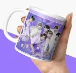 NH10 DESIGNS BTS Printed Coffee Mug BTS Mug for Girls Boys Friends Birthday Gifts BTS Music Band V Suga J-Hope Jungkook Jin Jimin Rm, BTS Army Logo Print Tea Cups (350ml) BTSALLV 41