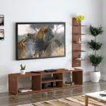 Betty Engineered Wood Floor Standing TV Entertainment Unit (Walnut) - Ideal for Upto 60