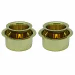 eKitchen Brass Traditional Coffee Dabara Set for Tasting South Indian Filter Coffee (Set Of 2 Pcs)