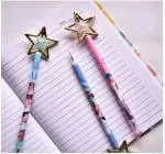 ASHPA COLLECTION Magic Stick BTS Theme Designer Blue Gel ink pen for Kids (Pack of 3)