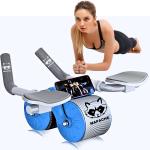 Mapache Automatic Rebound Ab Abdominal Exercise Roller Wheel - Core Strength Trainer, Ab Workout Equipment, Dual Wheel Design, Fitness Home Gym Exercise Tool for Abs, Core (Blue)