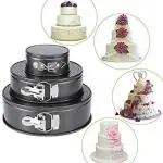 Whinsy { Set Of 3} Cake Teflon Coated Removable Base Microwave Oven Safe Non Stick Round Shaped