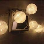 My Party Suppliers Multicolor Royal White Battery Operated Cotton Ball String Decorative Light Fairy Light for Festival