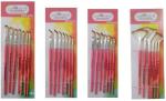 Arora Pingaksho Super Combo Angular, Dagger, Filbert and Fan Pink Brush Set pack of 27