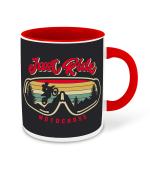 Whats Your Kick Biking Theme Just Ride Design Printed Red Ceramic Coffee Mug and Tea Mug 325ml