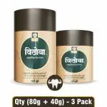 Vithoba Ayurvedic Dant Manjan | Ayurvedic Tooth Powder | Herbal Tooth Whitner For Oral Health With Natural Herbs | Dant Manjan For White Strong Teeth & Refreshing Breath | (80g + 40g) Pack of 3 |