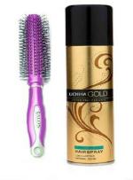AIRSEAL Nova_Gold Professional Hair Holding Hair Spray & Hair Styling Roller Comb (2 Items in the set) (2 Items in the set)