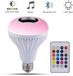 IMMUTABLE Black Led Bulb With Bluetooth Speaker With Remote Control Mp3 Player