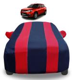 Auto Hub Car Cover Compatible with Maruti Suzuki Brezza with Mirror Pockets, Triple Stitched, Navy, Red, Water Resistant Car Body Cover