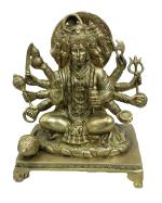 Kalarambh Brass Hanuman Ji Idol Murti Statue for Home Pooja Puja Mandir Table Decor Collectible Handicraft Art, Yellow, 7.5 x 5 x 9.3 Inch (L x W x H)