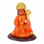 VOILA Lord Hanuman Statue Idol for Home, Office, Car Dashboard Orange