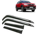 Kingsway Car Wind Deflectors Rain Guard Window Visor for Maruti Suzuki Brezza 2022, 2023, 2024, 2025 Model, Car Door Visor with Chrome Lining Online India, Car Sun Shades