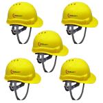 Robustt X Shree Jee Executive Ratchet Type Adjustment-Safety Helmet,Protection for Outdoor Work Head Safety Hat With Sweat Band (Yellow,Pack of 5)