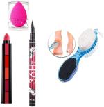 BUYTYA Hda36H Pen Eyeliner 5In1 Lipsticks 4In1 Foot File With Pumice Stone Scrub (Set Of 4)