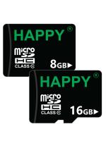 Happy 8GB, 16GB MicroSD Class 10 15 Mbps Memory Card Pack of 2