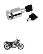 QiisX Heavy Duty Stainless Steel Chrome Security Anti-Theft Lock for Motorcycle and Bicycle Disk Brake Safety Lock for Royal Enfield Interceptor 650