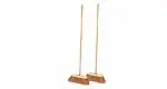 Palmera Coir Indoor Natural Broom|1 Yr Warranty|Tile & Marble Floor|Upright Sweeping(130Cm)|Soft Bristle Tech|Plastic Free|Effortless Reach|1Year Warranty-Wither Free Unlike Jhaadu|Brown 10 inch(2pc)