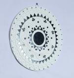 KUTCHCRAFT Handmade Kutchhi Lippan Kam Wall Hanging Home Decor Round Shape Frame (Size : 12