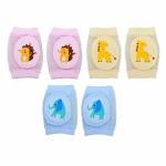 THE LITTLE LOOKERS Pink, Blue and Lemon Anti-Slip Baby Knee Pads (Set of 3)