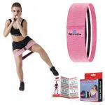 Wearslim Professional Resistance Anti Slip Circle Fitness Elastic Loop Bands Set for Legs and Butt, Exercise Wide Workout (Medium, 14.5 Inch, Pink)