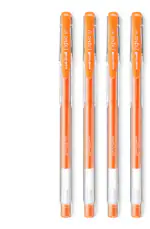 uni-ball Signo UM-100 0.7 mm Gel Pens, F Orange Ink, Pack of 4