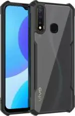 Hot Selling Back Cover for Vivo Y19 | Vivo U20 |Transparent | Black | Grip Case