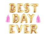 Festiko Best Day Ever Gold Balloon Banner Garland With Tassels Kit 2Pcs Wedding Party Bride Bridal Shower Letter Balloons Decoration Ideas