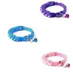 PETCARE Nylon 3 Pieces Cat Collars - Unique Frill Design, with Bell, Adjustable Strap