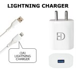 Ditto Hub 2.4 A LIGHTNING Mobile Charger with Detachable Cable (White, Cable Included)