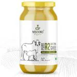 Mecori Organic A2 Gir cow ghee 1 Liter | Lab Tested | Perfect Aroma & Danedar Ghee | Curd-Churned | No Added Color and Preservatives, No Added Fragrance |Vedic Ghee | A2 Ghee Bilona Method | Desi cow ghee | Organic Ghee | Glass Jar 1 Ltr.