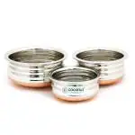 Coconut Marvel Stainless Steel Copper Bottom Handi 200 ml+ 350 ml+ 500 ml (Set of 3)