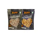 Zoff Premium Daily Needs: Fresh Mixed Dry Fruits for Your Nutritional Delight | Combo of Roasted Pistachios, Pista, and Walnut Halves | 250g Each | Premium Zip Lock Pouch | Net weight - 500g