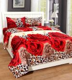 HOMDAZAL Beautiful 3D Printed Bedsheet with 2 Pillow Covers for Double Bed (90 x 90 Inches, Microfiber)