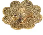 Fashion Bizz Gold Aluminium Tortoise On Plate Showpiece