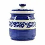 Kraftlik Handicrafts Ceramic Jars with Lid Multipurpose Barni for Chutney, Pickle jar Storage Container, Dining Table Container (pack of 1, 1500ml)