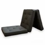 Atootfusion Portable Tri Folding Cotton Mattress, single Cotton futon mattress, Tri-fold Mattress with Cotton Filled, Removable as cushion, Guest Mattress folds away for storage (24X72 Inches) (Black)
