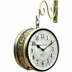 Vintage Clock Iron Handcrafted Double Side Wall Clock 6 INCH / 15 x 15 cm (VC-6509-6-HR)