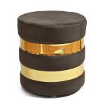Shadowkart Umber Wood Pouffe Stool 16x16x16 Inch