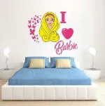 LANSTICK Multicolor I Love Barbie Self Adhesive Wall Sticker