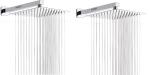 ANMEX 8X8 (8Inch) Stainless Steel Ultra Slim Square Rain Shower Head with 12 inch square arm -PACK OF 2