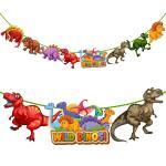 Zyozique Dinosaur Birthday Banner, Dinosaur Party Supplies Decorations, Dinosaur Bunting Flag Garland for Kids Birthday Favors Supplies