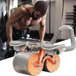 Shopeleven Automatic Rebound 2 In 1 For Abs Workout, Abdominal Fitness Wheel for men women, Dynamic Core Trainer Plank Exercise Wheels with Phone Stand For Home Gym Fitness