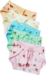 Sunuo Multicolor Cotton Washable And Reusable Cloth Diapers Langot Nappies For Baby For Boys 5 Pc