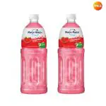Mogu Mogu Strawberry Juice 25% with Nata De Coco 1000 ml - Pack of 2