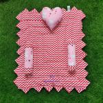 Motherhood Pink Cotton Baby Mattress Bed With Side Support Heart Shaped Pillow