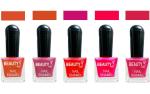 OUR Beauty Multicolor  High Quality Quick Dry Long Lasting Hd Colors Nail Polish Yt23, 40 ml (Set Of 5)
