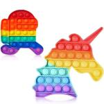 Chigy Wooh Pop it Fidget Toy Simple Dimple Popit Asmr,Adhd,Autism Stress Relief Toys Squishy Popits For Kids Popitst For Girls Fidget Set For Boys Pop Pop Toys Push Pop Bubble Toys Combo Pack (Unicorn+Running Robot)