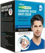 Nisha Quick Color Shampoo Based Hair Color For Men& Women Natural Looking Hair , Original Black 20ML Each Sachet (10 Sachet in 1 Box)