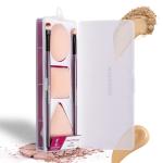 Majestique Makeup Sponge and Brush Set - Round, Square, and Triangle Sponges with Lip and Eyeshadow Brushes, Get a Smooth and Radiant Finish - Pack of 5