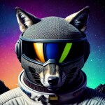 Love Creation A4 Size poster print for creative wall art- lunar-wolf-space-suit-graffiti-print-11800(Non Sticker)